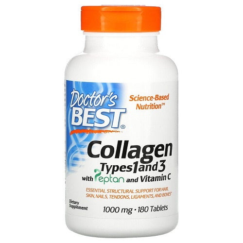 Doctor's Best Collagen Types 1 and 3 with Peptan and Vitamin C 1,000mg 180 Tabs