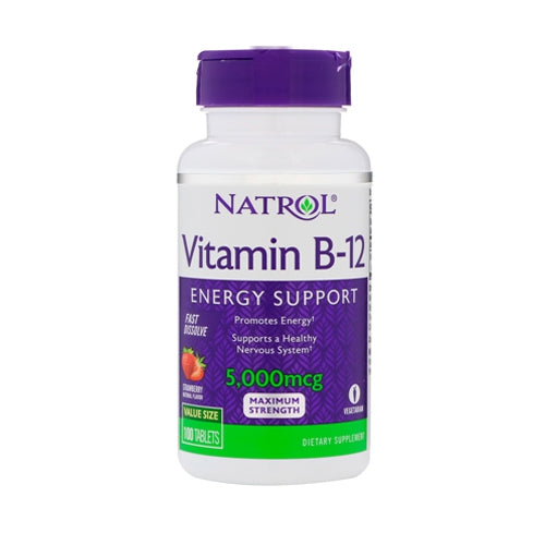 Natrol Vitamin B-12 Fast Dissolve Maximum Strength 5,000mcg 100 Tabs