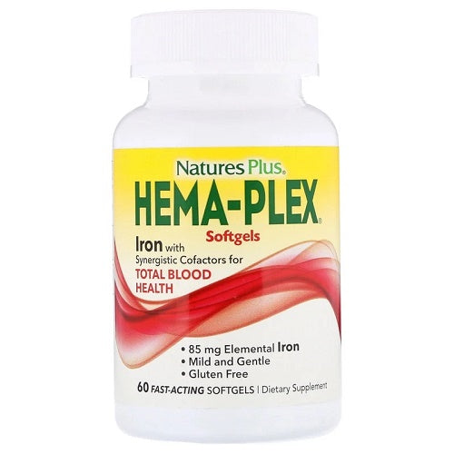 Nature's Plus Hema-Plex Capsules 60 Fast-Acting Softgels