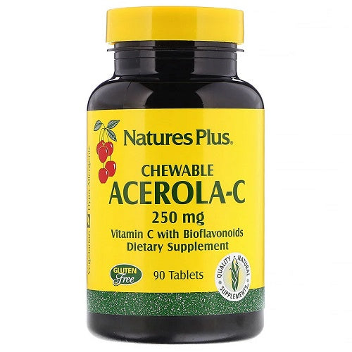 Nature's Plus Acerola-C Chewable 250mg 90 Tabs-europe-supplements