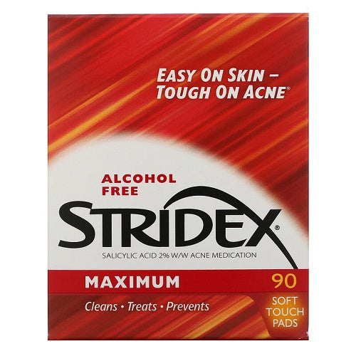 Stridex Single Step Acne Control Maximum Alcohol Free 90 Soft Touch Pads