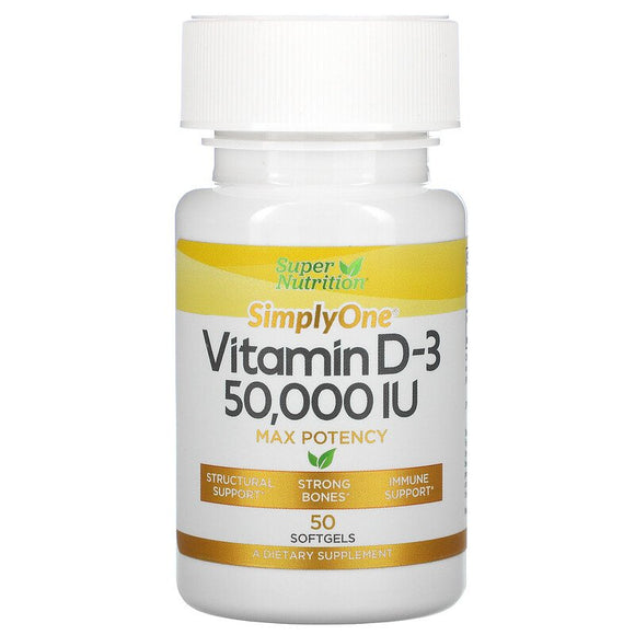 Super-Nutrition-Simply-One-Vitamin-D-3-50,000IU-50-Softgels