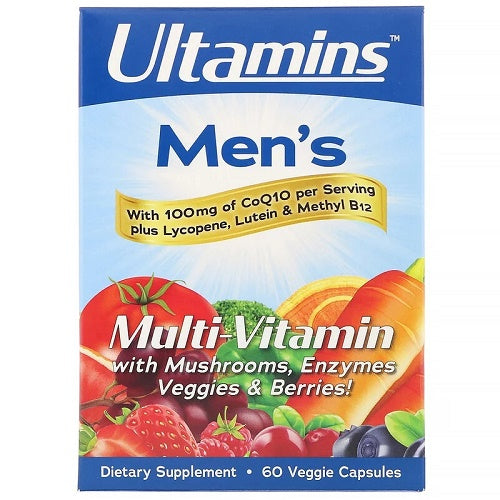 Ultamins Men's Multi-Vitamin With CoQ10 60 Veggie Caps